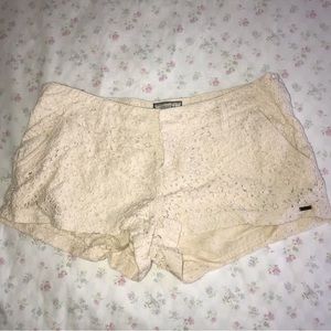 Cream lace volcom shorts